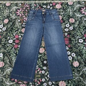 Kut from the Kloth Wide Leg Jeans in Dark Blue Denim